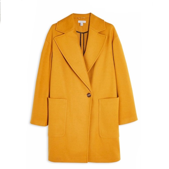 Topshop Carly Coats in Mustard - Picture 4 of 8